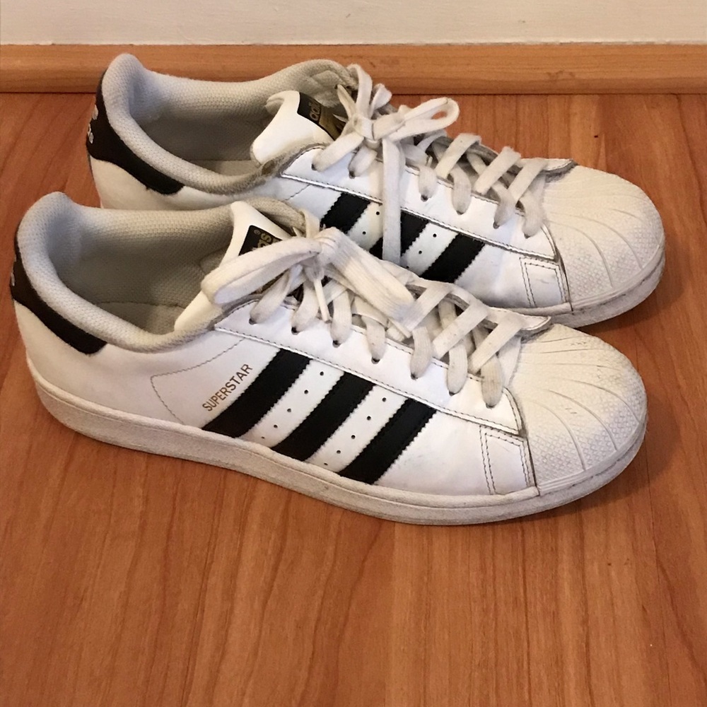 Adidas White and Black Superstar Sneakers